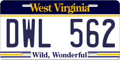 WV license plate DWL562