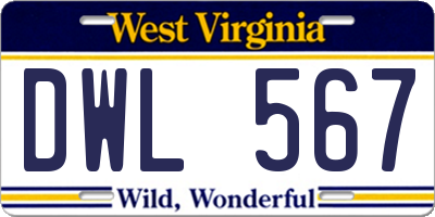 WV license plate DWL567