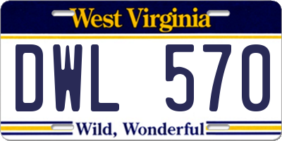 WV license plate DWL570