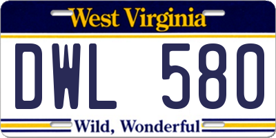 WV license plate DWL580