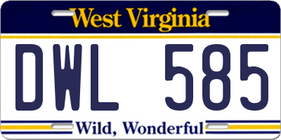 WV license plate DWL585