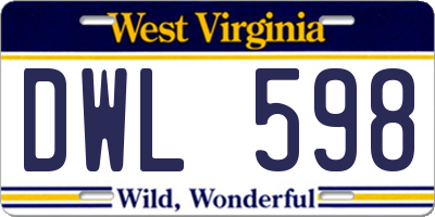 WV license plate DWL598