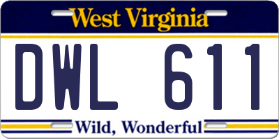 WV license plate DWL611