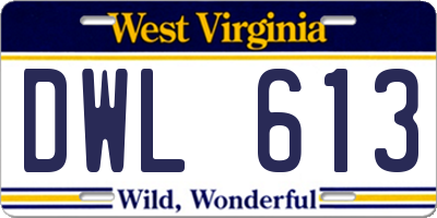 WV license plate DWL613