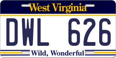 WV license plate DWL626