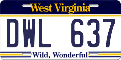 WV license plate DWL637