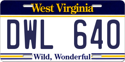 WV license plate DWL640