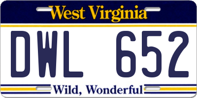 WV license plate DWL652