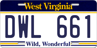WV license plate DWL661
