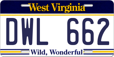 WV license plate DWL662