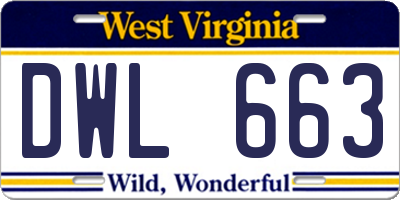 WV license plate DWL663