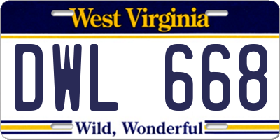 WV license plate DWL668