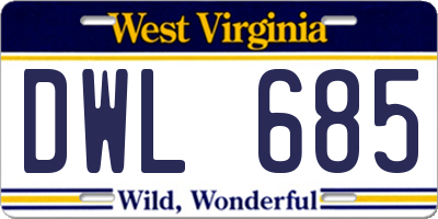 WV license plate DWL685