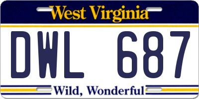 WV license plate DWL687