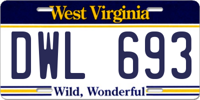 WV license plate DWL693