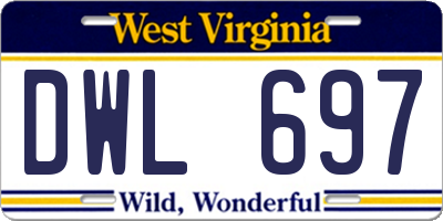 WV license plate DWL697