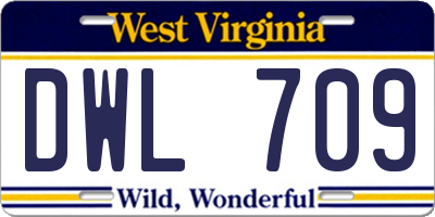 WV license plate DWL709