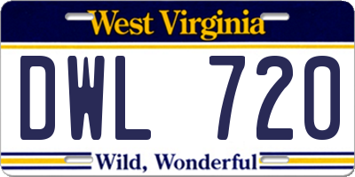 WV license plate DWL720