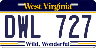 WV license plate DWL727