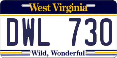WV license plate DWL730