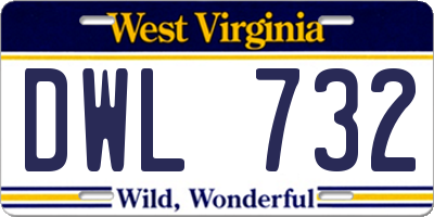 WV license plate DWL732