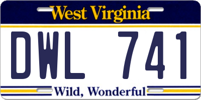 WV license plate DWL741