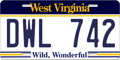 WV license plate DWL742