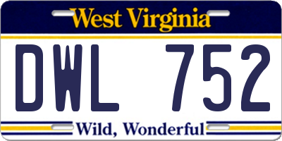 WV license plate DWL752