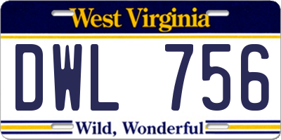 WV license plate DWL756