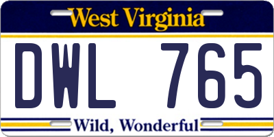 WV license plate DWL765