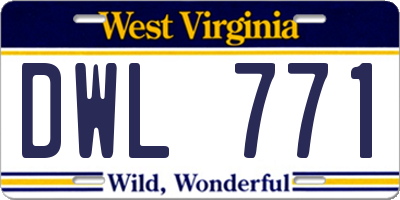 WV license plate DWL771