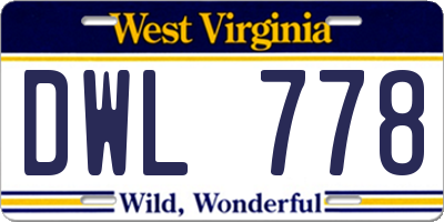 WV license plate DWL778