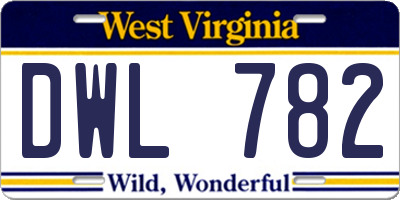 WV license plate DWL782