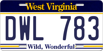 WV license plate DWL783