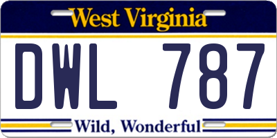 WV license plate DWL787
