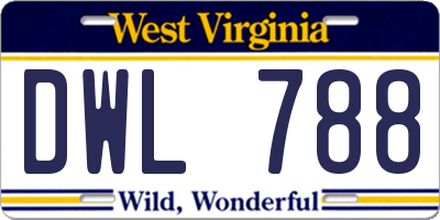 WV license plate DWL788