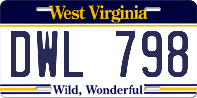 WV license plate DWL798
