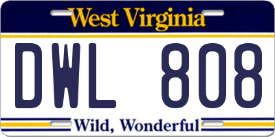 WV license plate DWL808