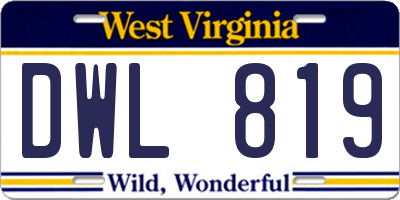 WV license plate DWL819