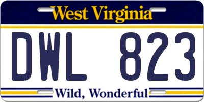 WV license plate DWL823