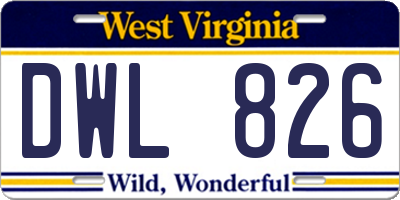 WV license plate DWL826