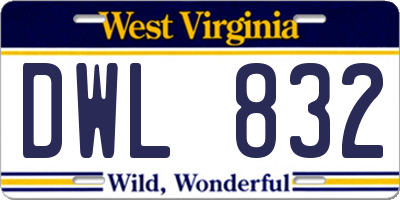 WV license plate DWL832