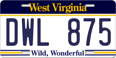 WV license plate DWL875