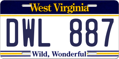 WV license plate DWL887