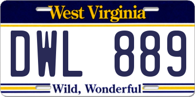 WV license plate DWL889