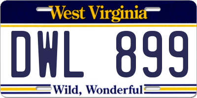 WV license plate DWL899