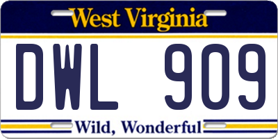 WV license plate DWL909