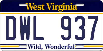WV license plate DWL937