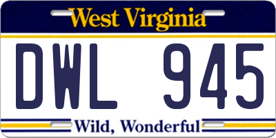 WV license plate DWL945