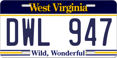 WV license plate DWL947
